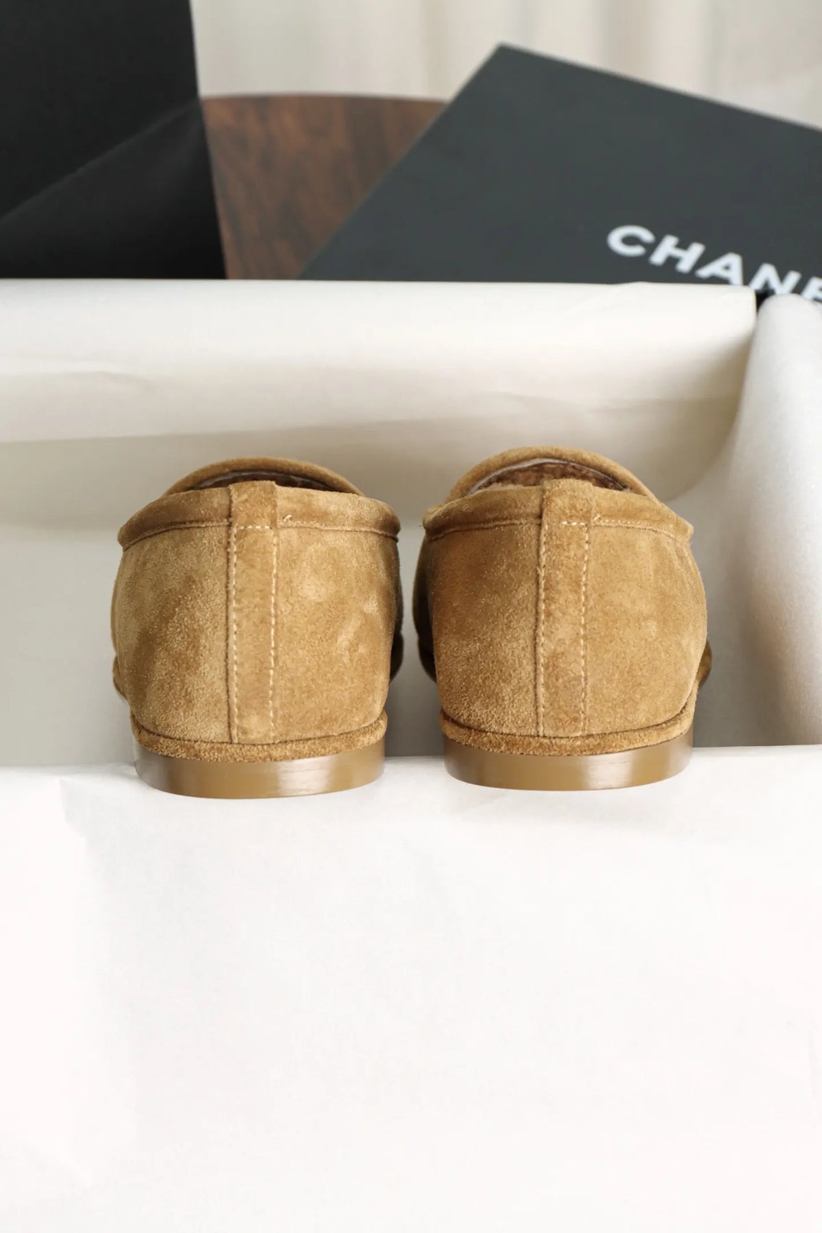 Chanel Maillard Plush Loafers 735622
