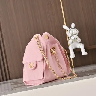 Chanel Multi-Pocket Hobo Bag Waxed Leather Mini AS5631