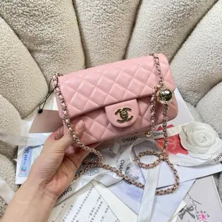 Chanel Pearl Crush Mini Flap Bag Pink Light Gold AS1787