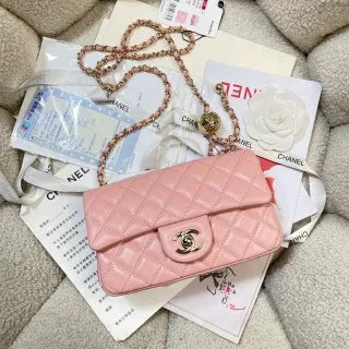 Chanel Pearl Crush Mini Flap Bag Pink Light Gold AS1787
