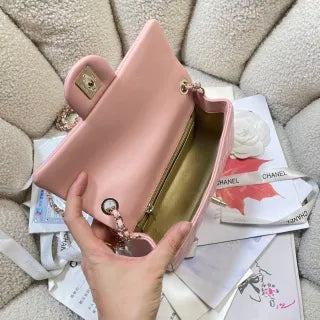 Chanel Pearl Crush Mini Flap Bag Pink Light Gold AS1787