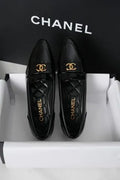 Chanel Pointed Toe Patent Leather Dress Shoes 298587