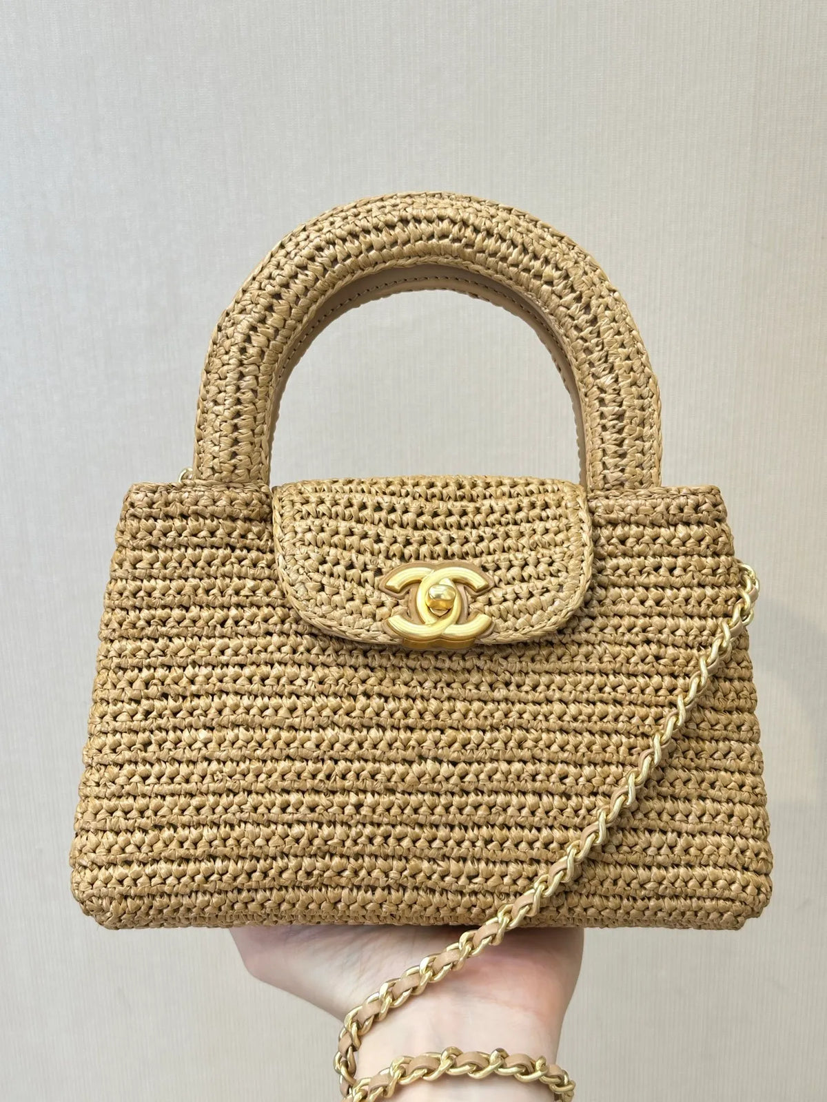 CHANEL Raffia Kelly Bag