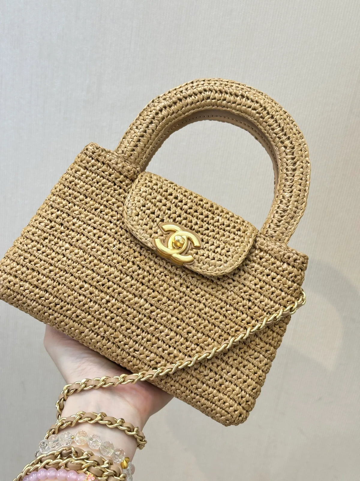 CHANEL Raffia Kelly Bag