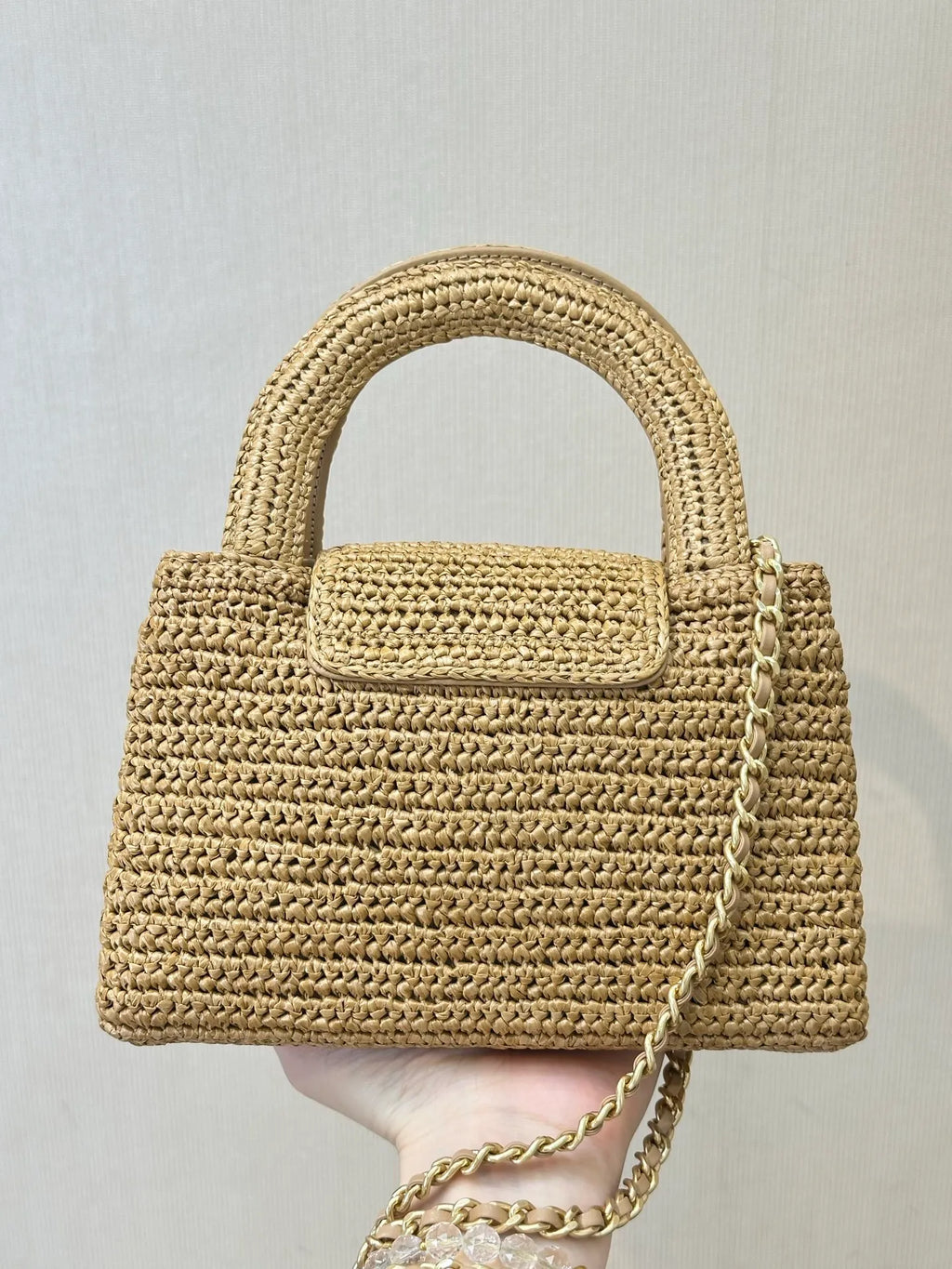 CHANEL Raffia Kelly Bag
