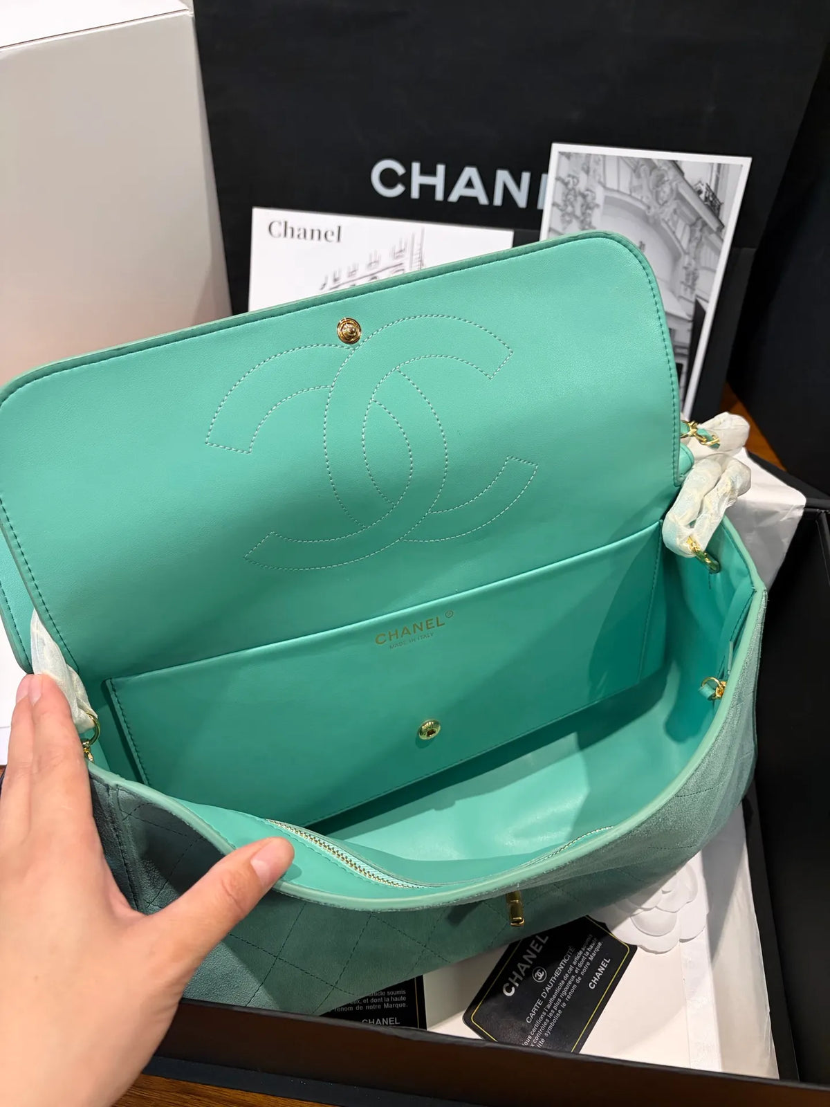CHANEL Suede Classic Flap Bag