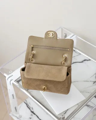 Suede Mini Flap Bag 26B CF mini
