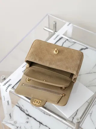 Suede Mini Flap Bag 26B CF mini