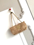 Chanel Vintage Straw Bag Linen AS0001
