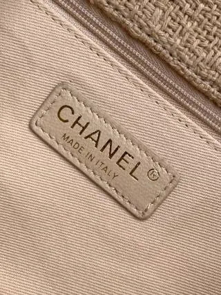 Chanel Vintage Straw Bag Linen AS0001