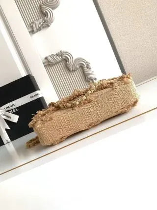 Chanel Vintage Straw Bag Linen AS0001
