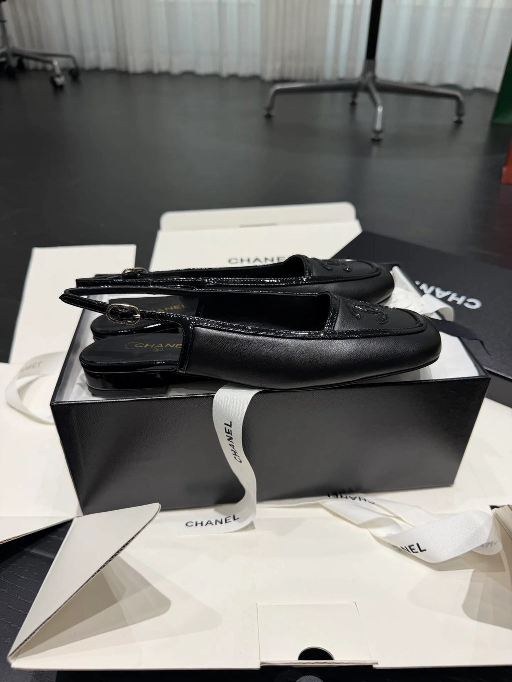 Chanel Women's 26B French Mule Sandals Sheepskin Leather 340614