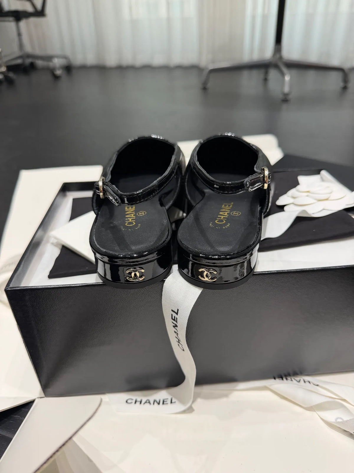 Chanel Women's 26B French Mule Sandals Sheepskin Leather 340614