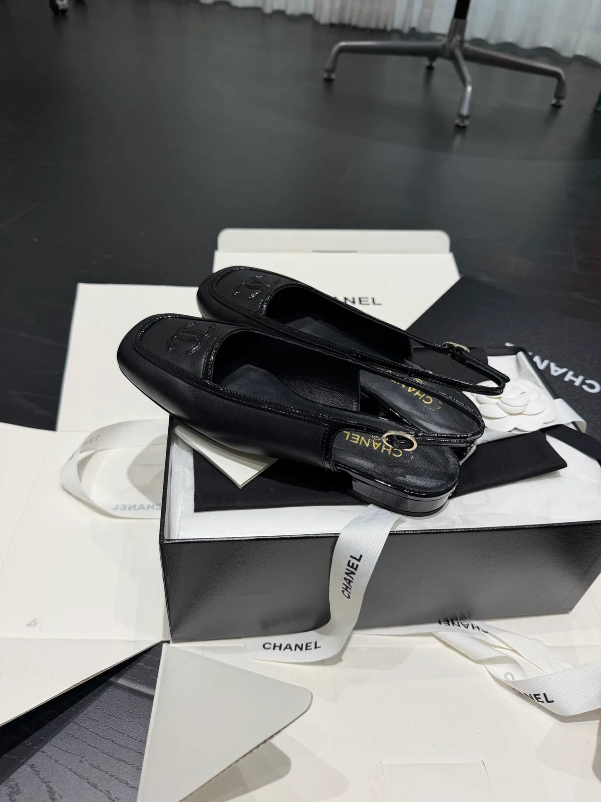 Chanel Women's 26B French Mule Sandals Sheepskin Leather 340614