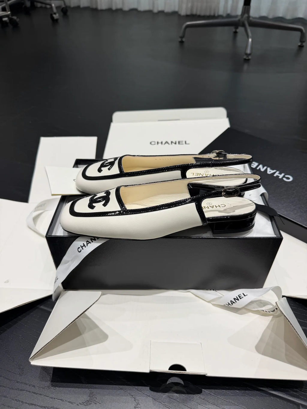 Chanel Women's 26B French Mule Sandals Sheepskin Leather 340617