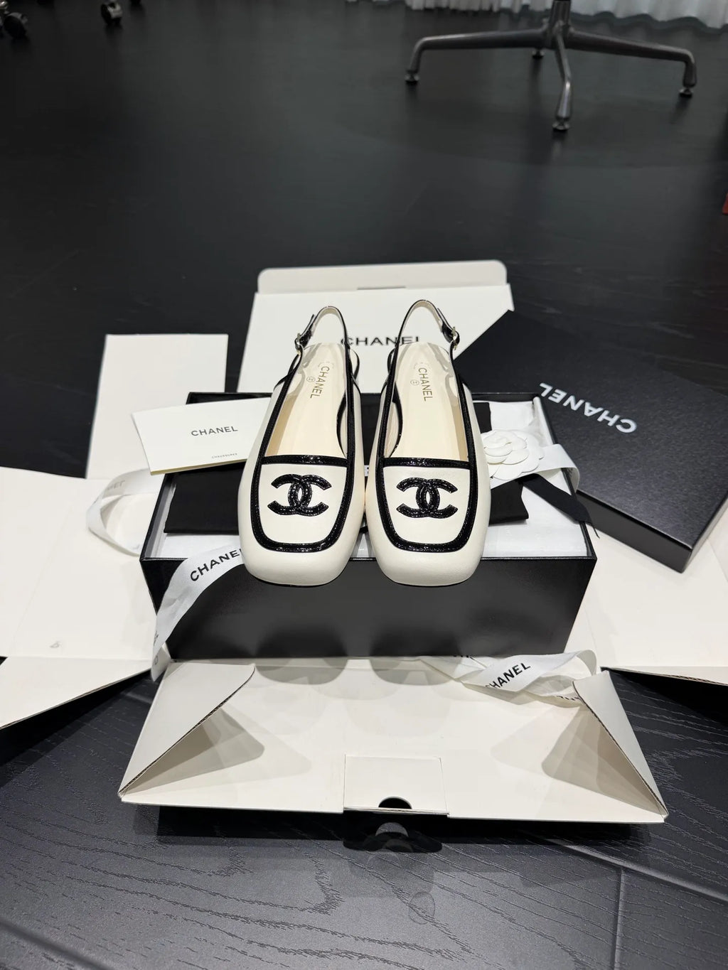Chanel Women's 26B French Mule Sandals Sheepskin Leather 340617