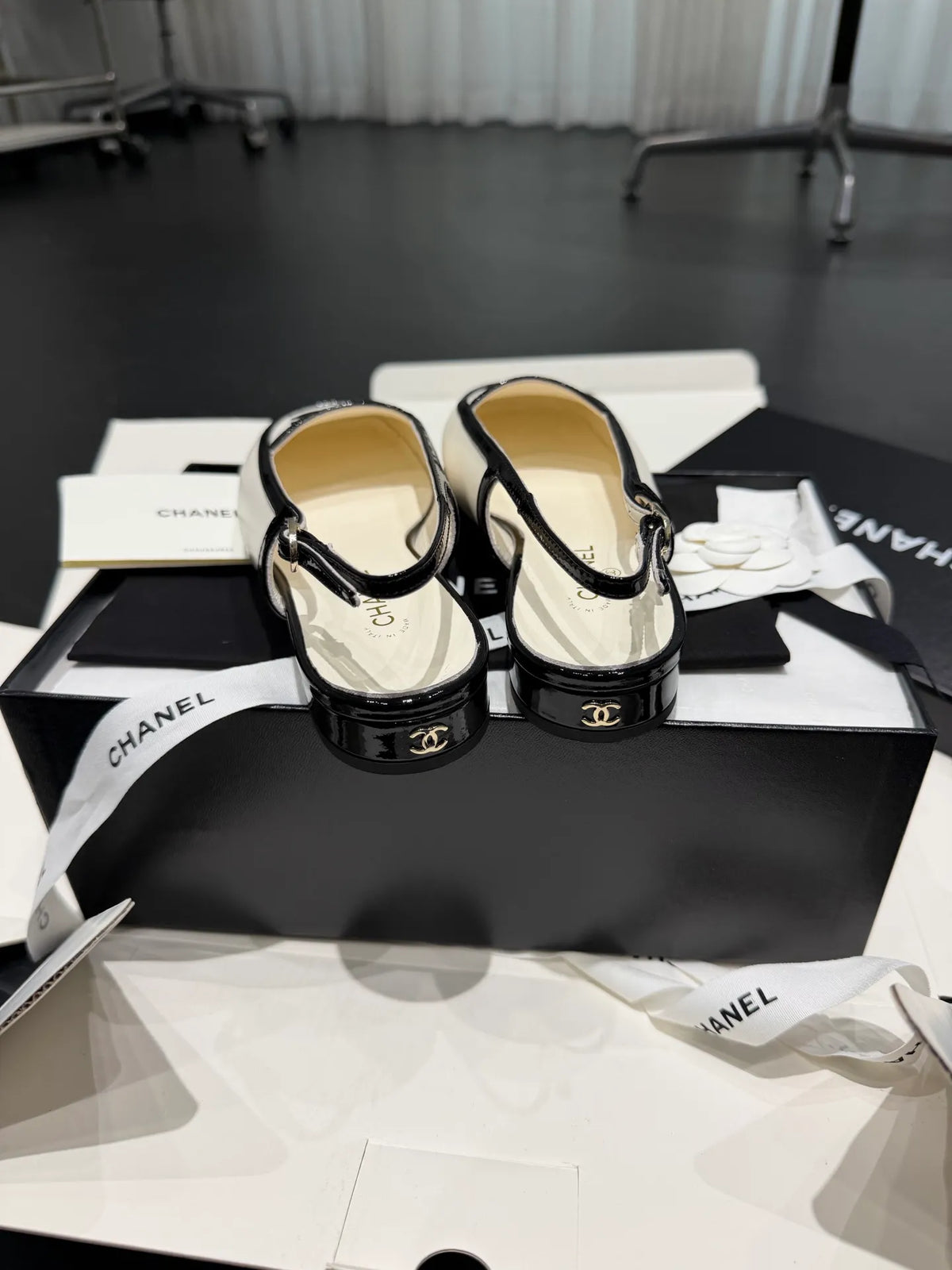Chanel Women's 26B French Mule Sandals Sheepskin Leather 340617