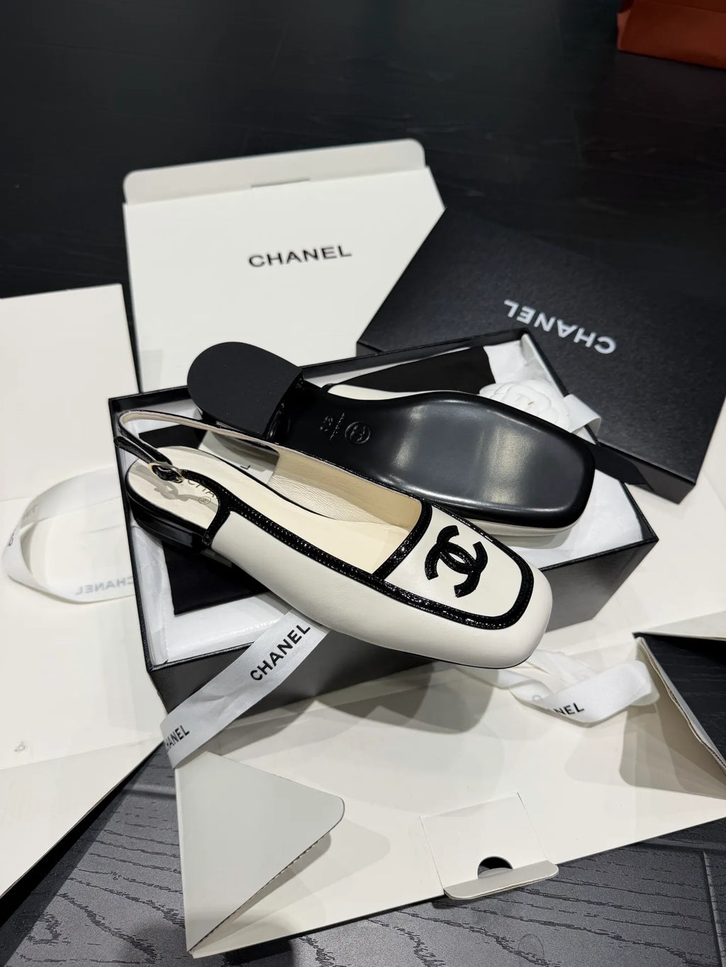 Chanel Women's 26B French Mule Sandals Sheepskin Leather 340617