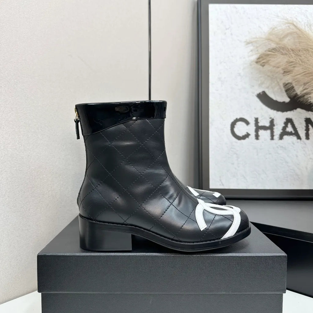 Chanel Women's Ankle Boots Cowhide Leather