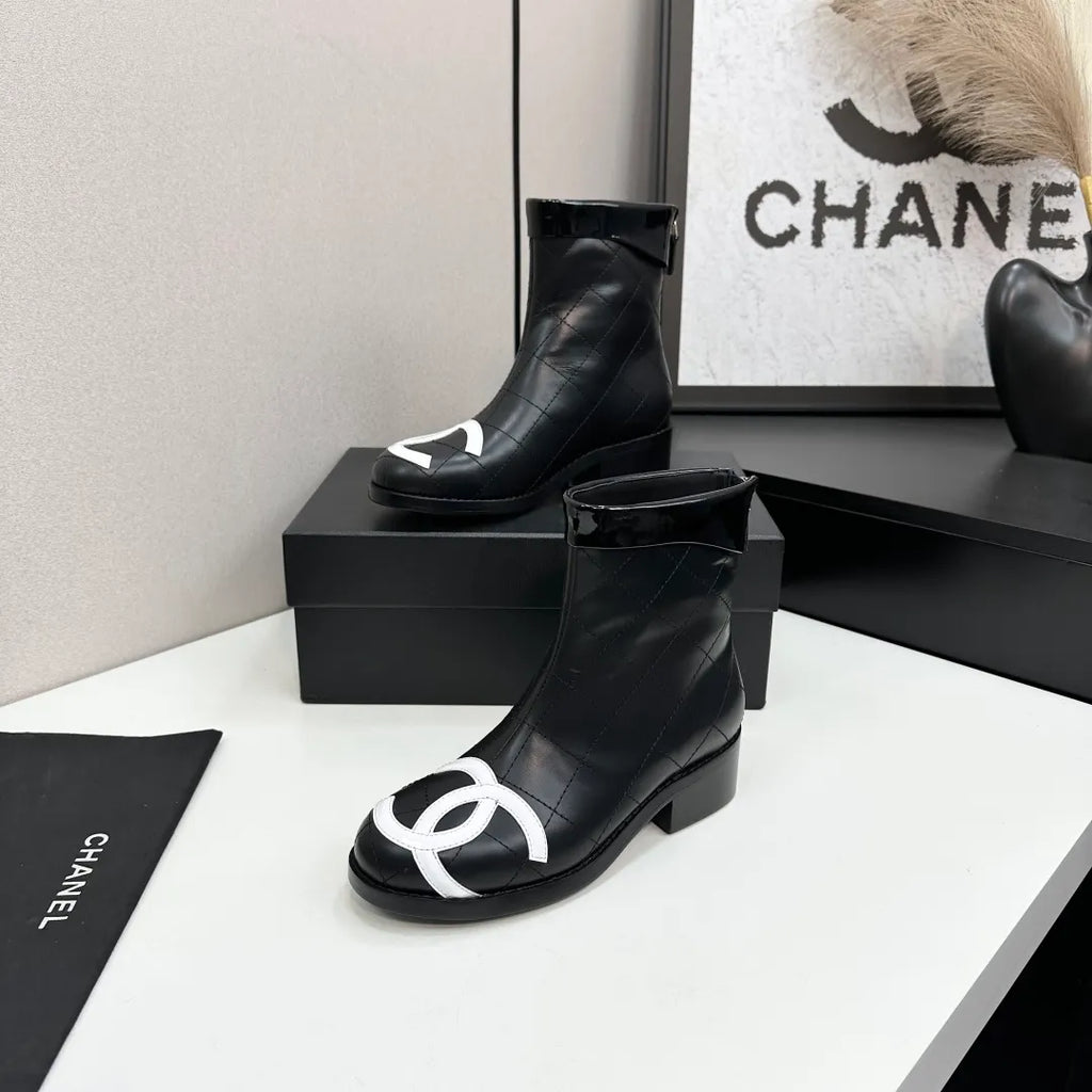 Chanel Women's Ankle Boots Cowhide Leather
