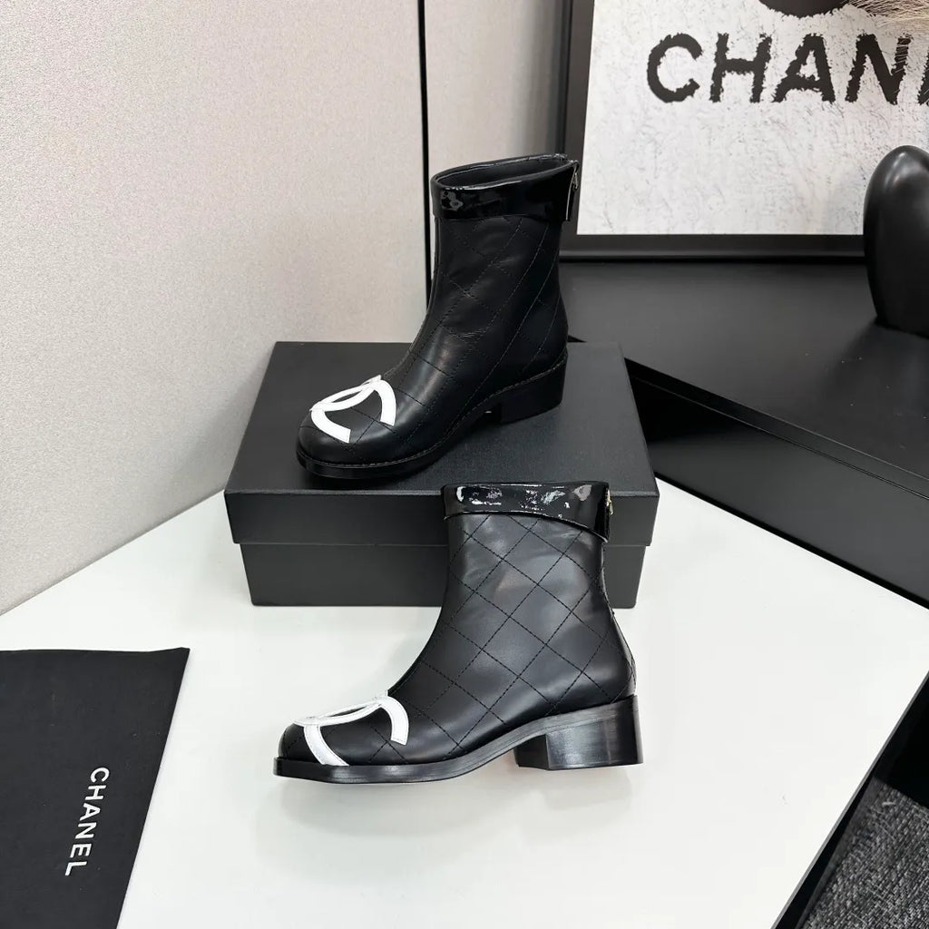 Chanel Women's Ankle Boots Cowhide Leather