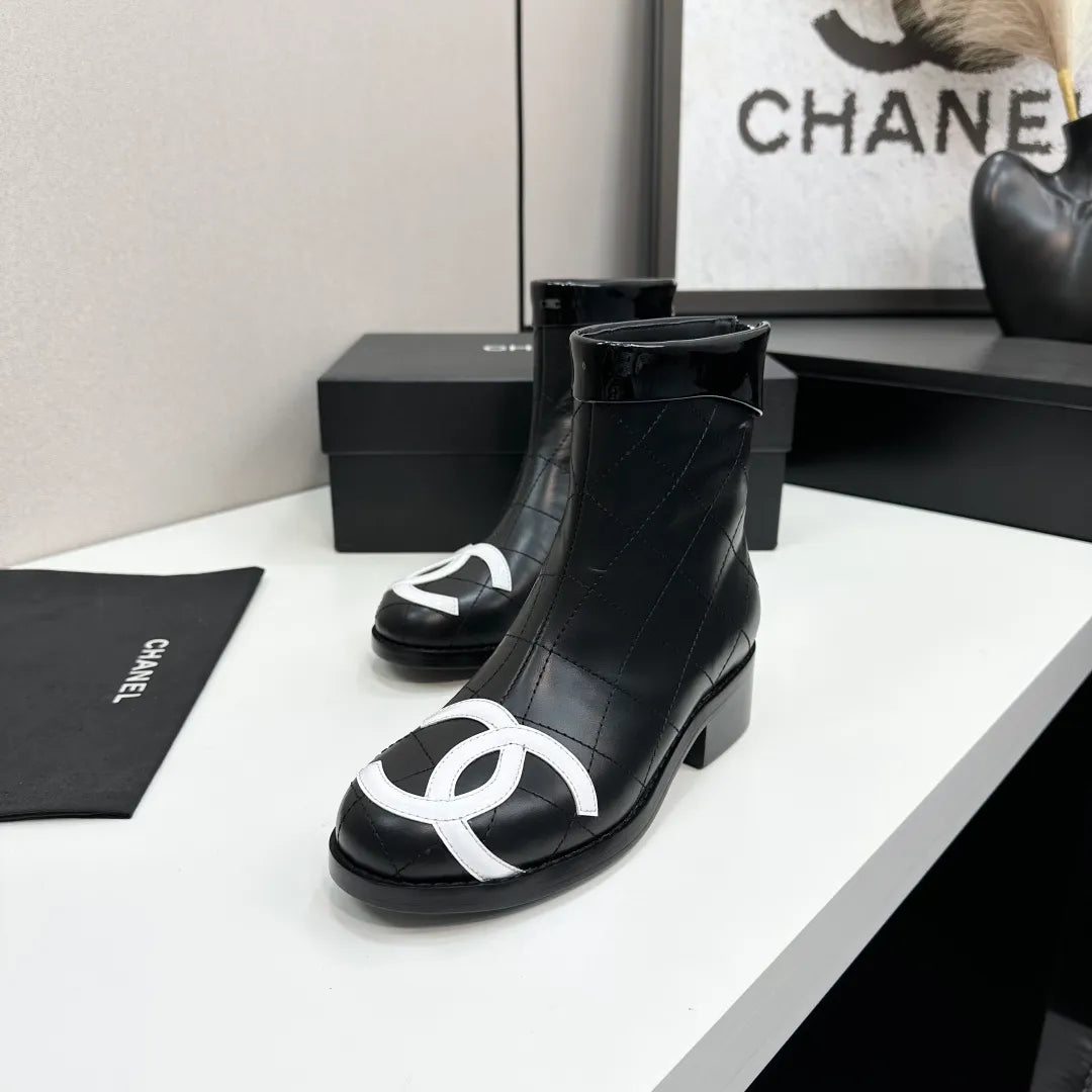 Chanel Women's Ankle Boots Cowhide Leather