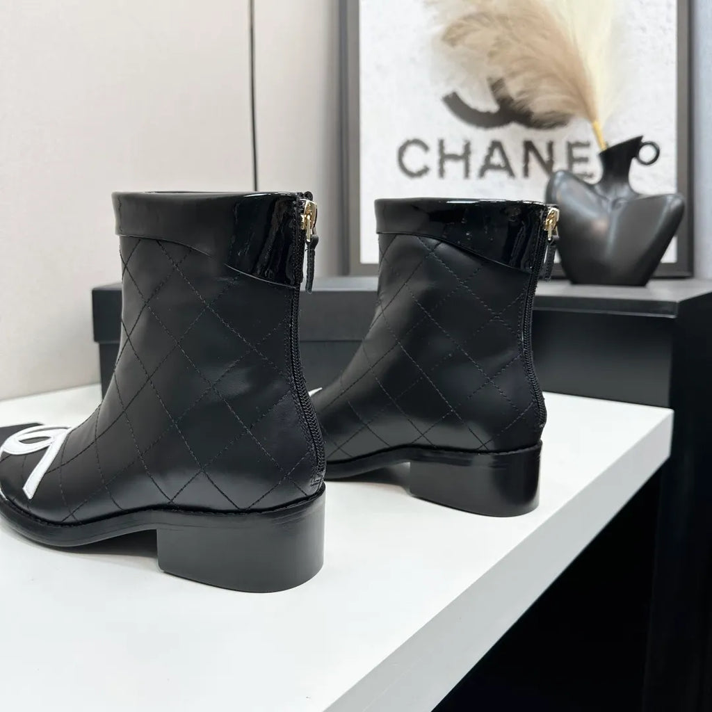 Chanel Women's Ankle Boots Cowhide Leather