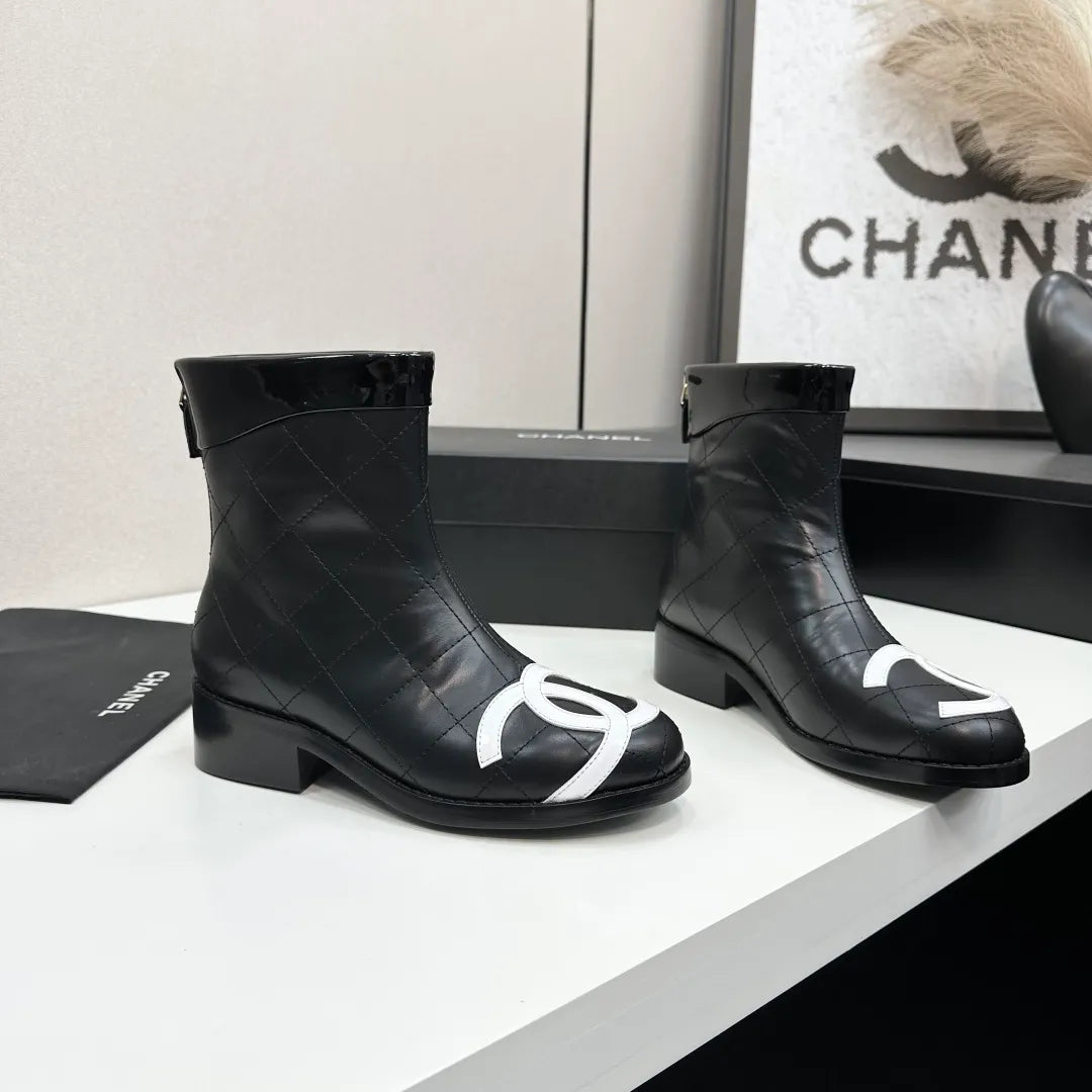 Chanel Women's Ankle Boots Cowhide Leather