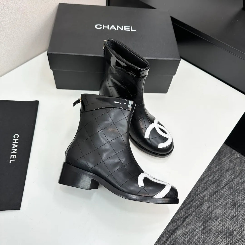 Chanel Women's Ankle Boots Cowhide Leather