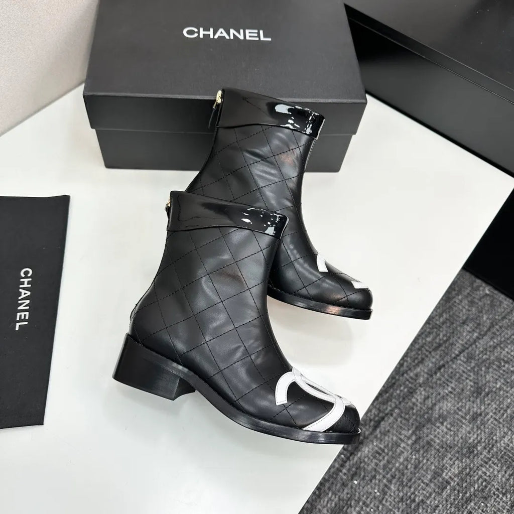 Chanel Women's Ankle Boots Cowhide Leather