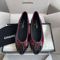 Chanel Women's Ballet Flats Crocodile-Embossed Leather 327229