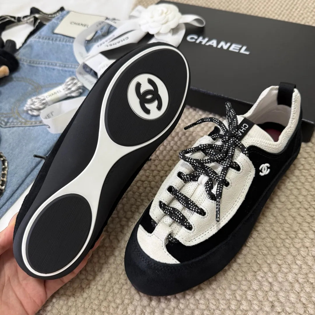 Chanel Women's Biscuit German Training Shoes Calfskin Suede 385300