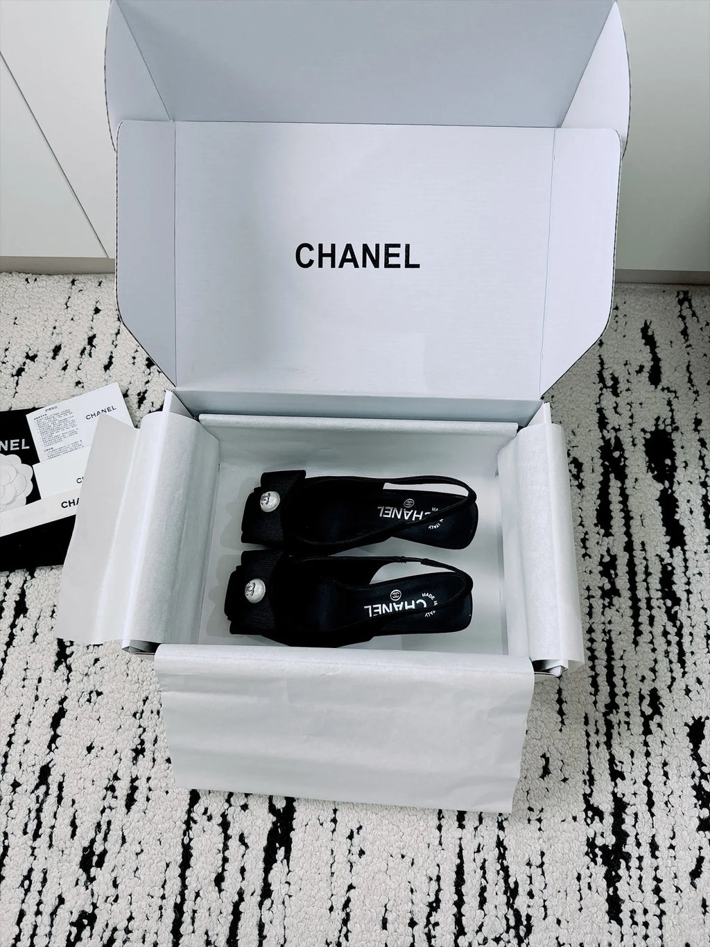 Chanel Women's Bow Slingback High Heel Sandals Sheepskin 26A