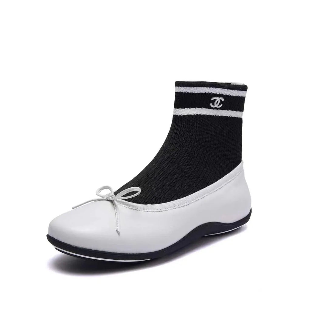 Chanel Women's Classic Bow Ballet Flats Lambskin Leather