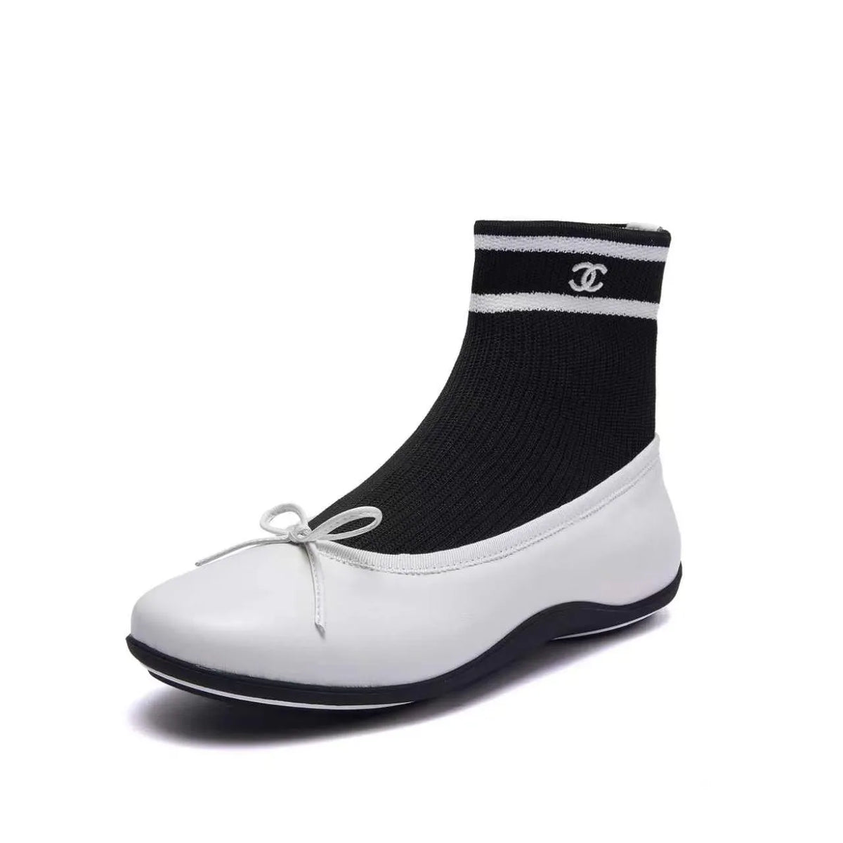 Chanel Women's Classic Bow Ballet Flats Lambskin Leather