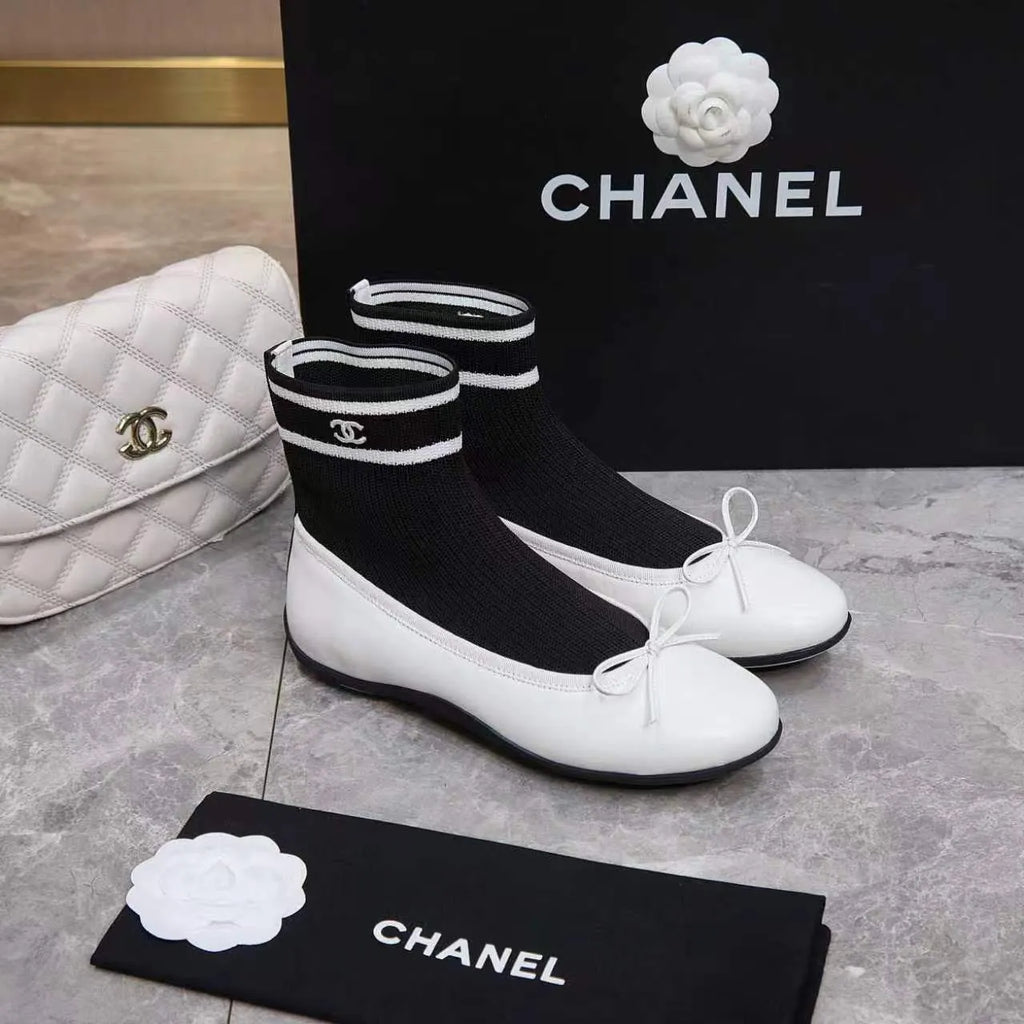 Chanel Women's Classic Bow Ballet Flats Lambskin Leather