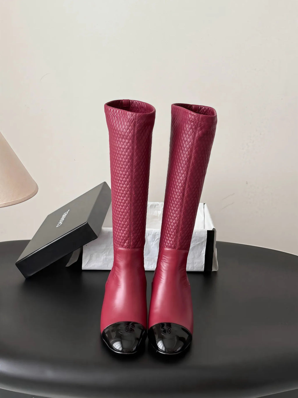 Chanel Women's Leather Métiers d'Art Double C Boots 26B