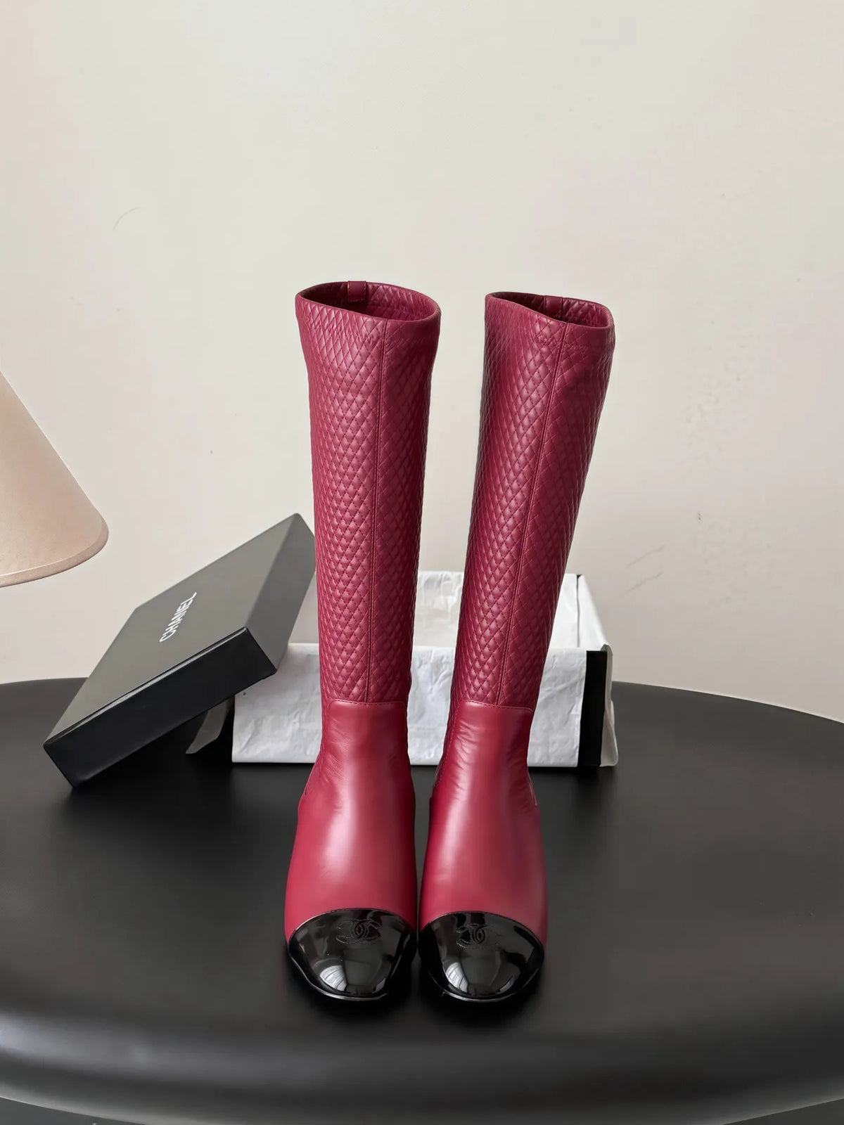 Chanel Women's Leather Métiers d'Art Double C Boots 26B