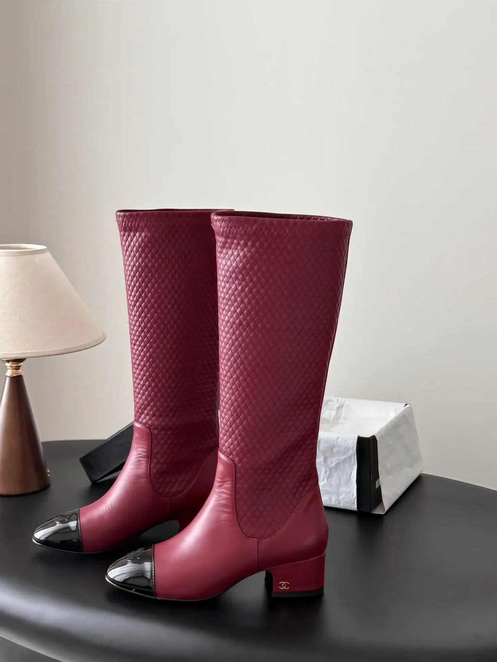 Chanel Women's Leather Métiers d'Art Double C Boots 26B