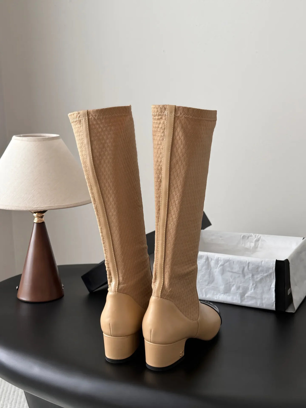 Chanel Women's Leather Métiers d'Art Double C Boots 26B