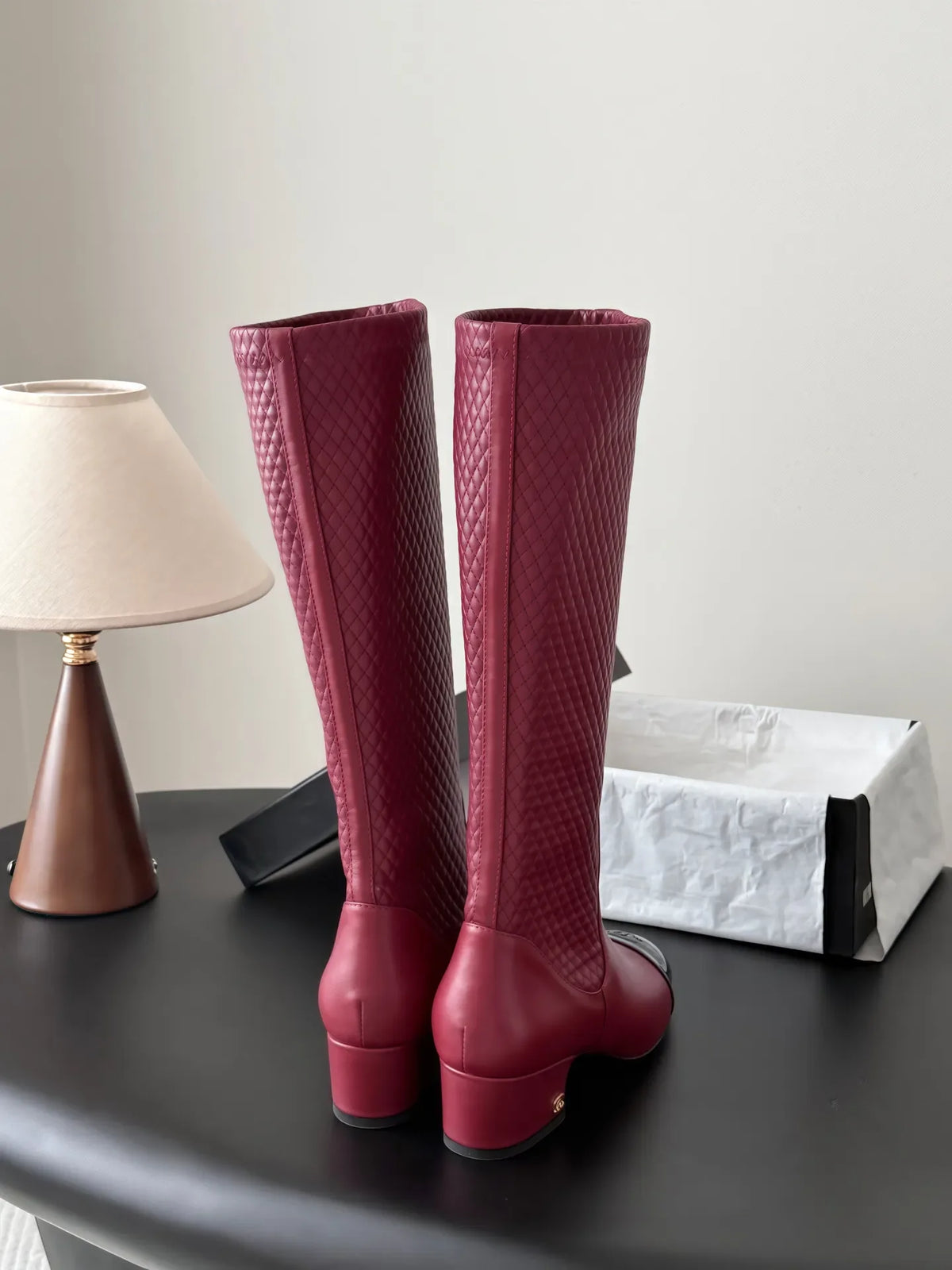Chanel Women's Leather Métiers d'Art Double C Boots 26B