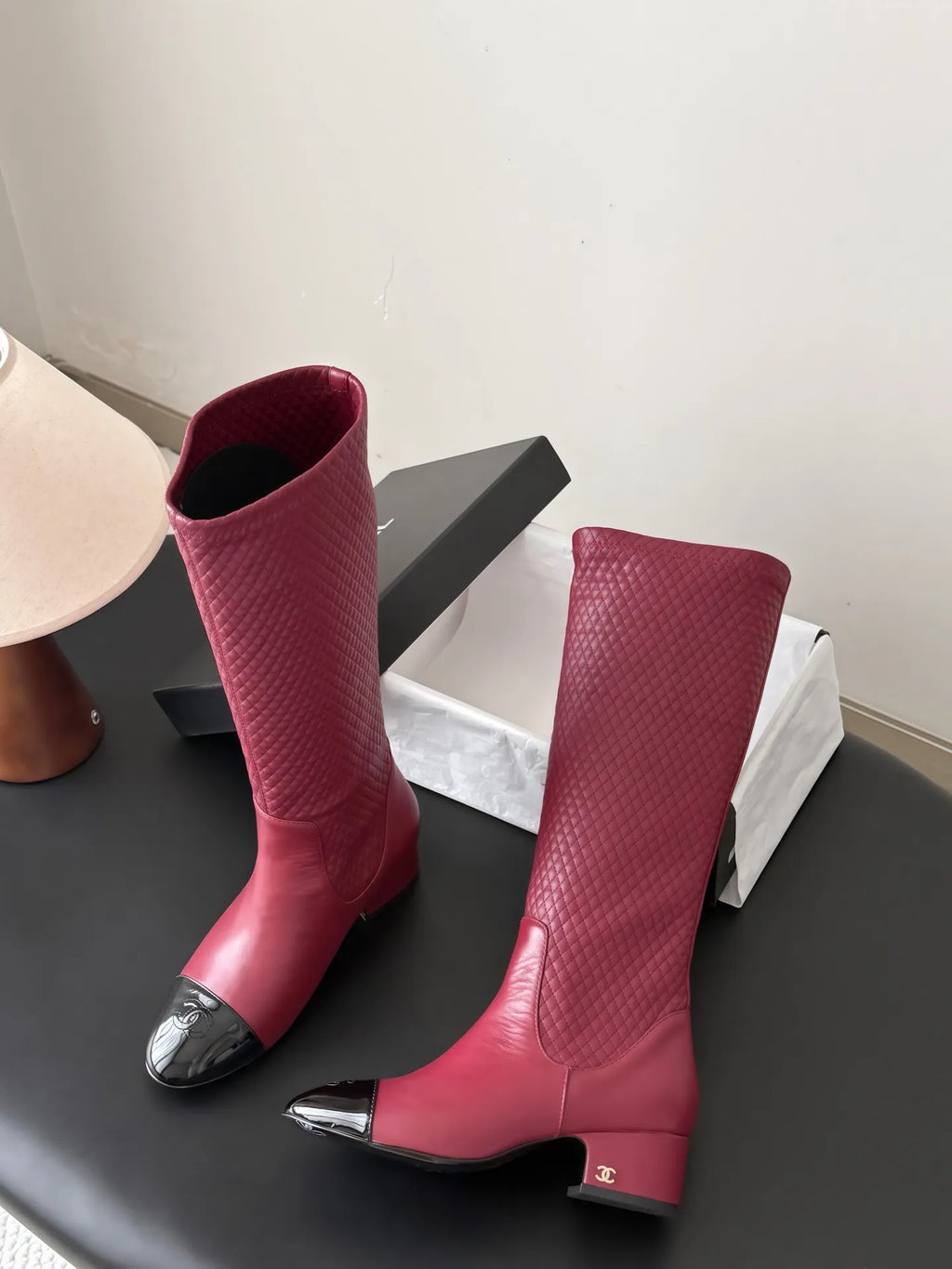 Chanel Women's Leather Métiers d'Art Double C Boots 26B