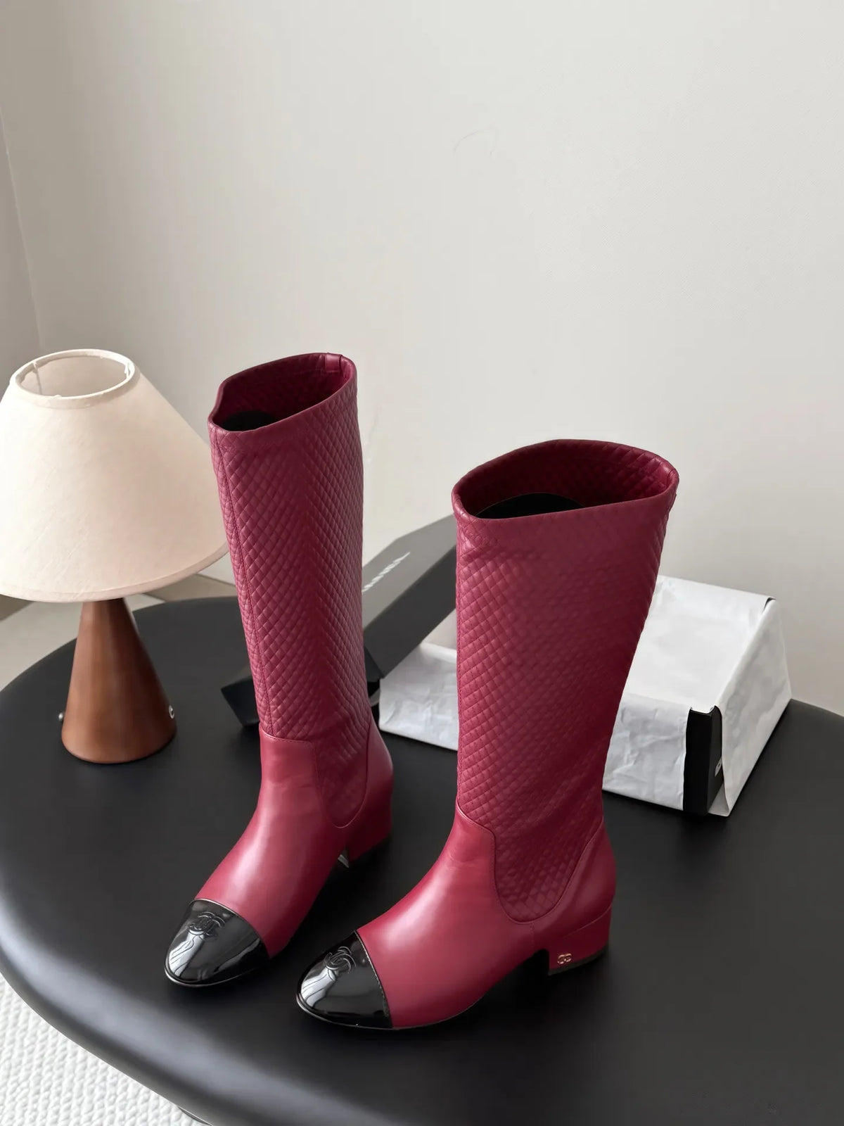 Chanel Women's Leather Métiers d'Art Double C Boots 26B
