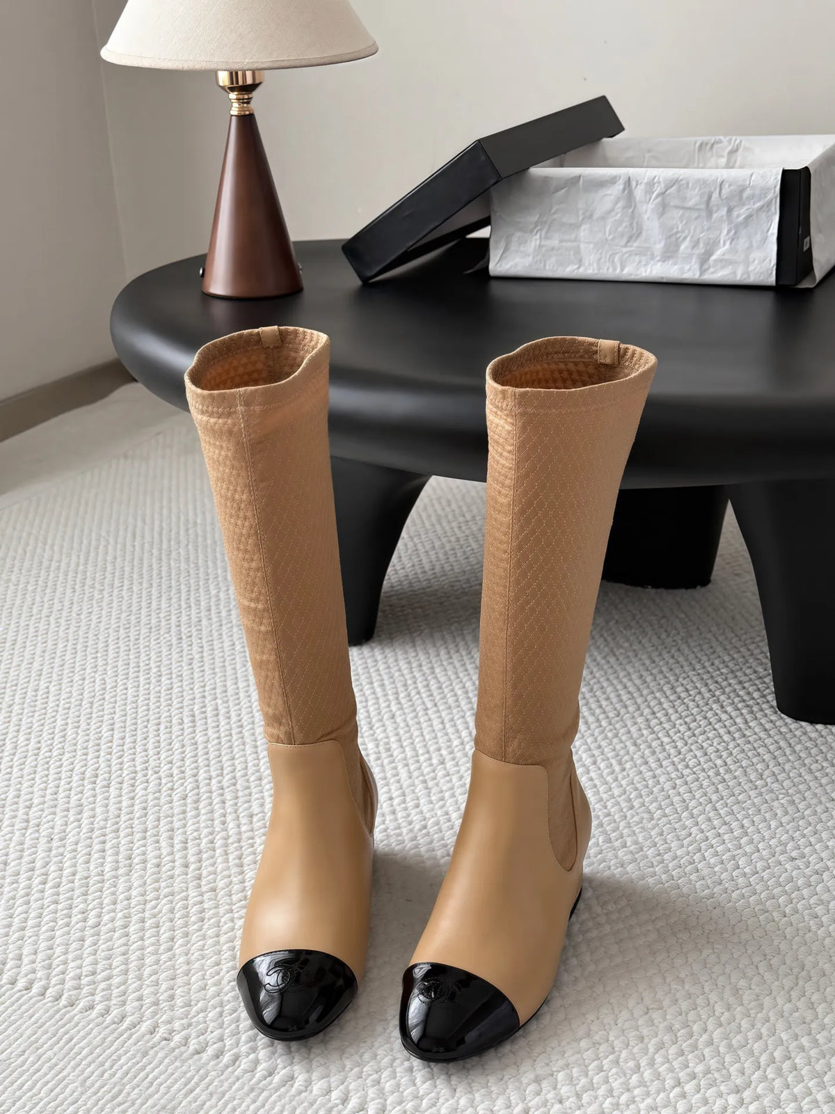 Chanel Women's Leather Métiers d'Art Double C Boots 26B