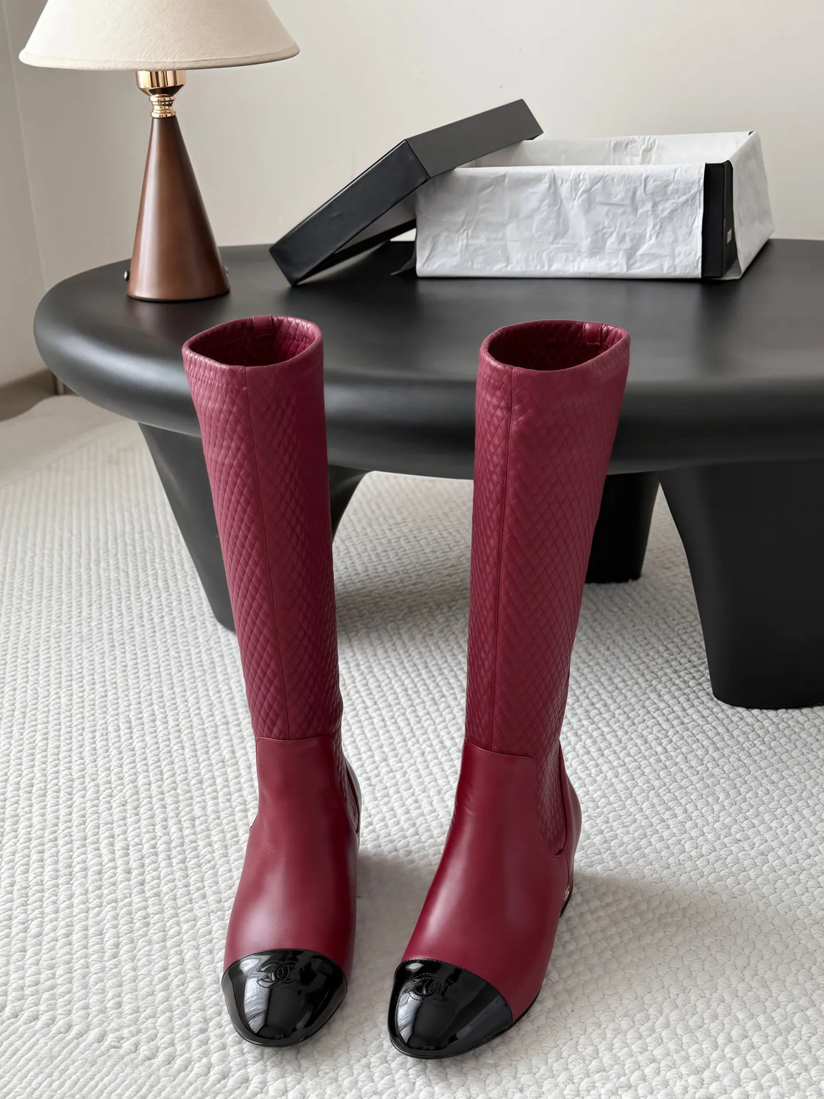 Chanel Women's Leather Métiers d'Art Double C Boots 26B