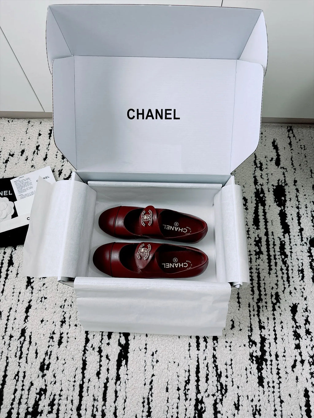Chanel Women's Mary Jane Flats Lambskin Leather 26A
