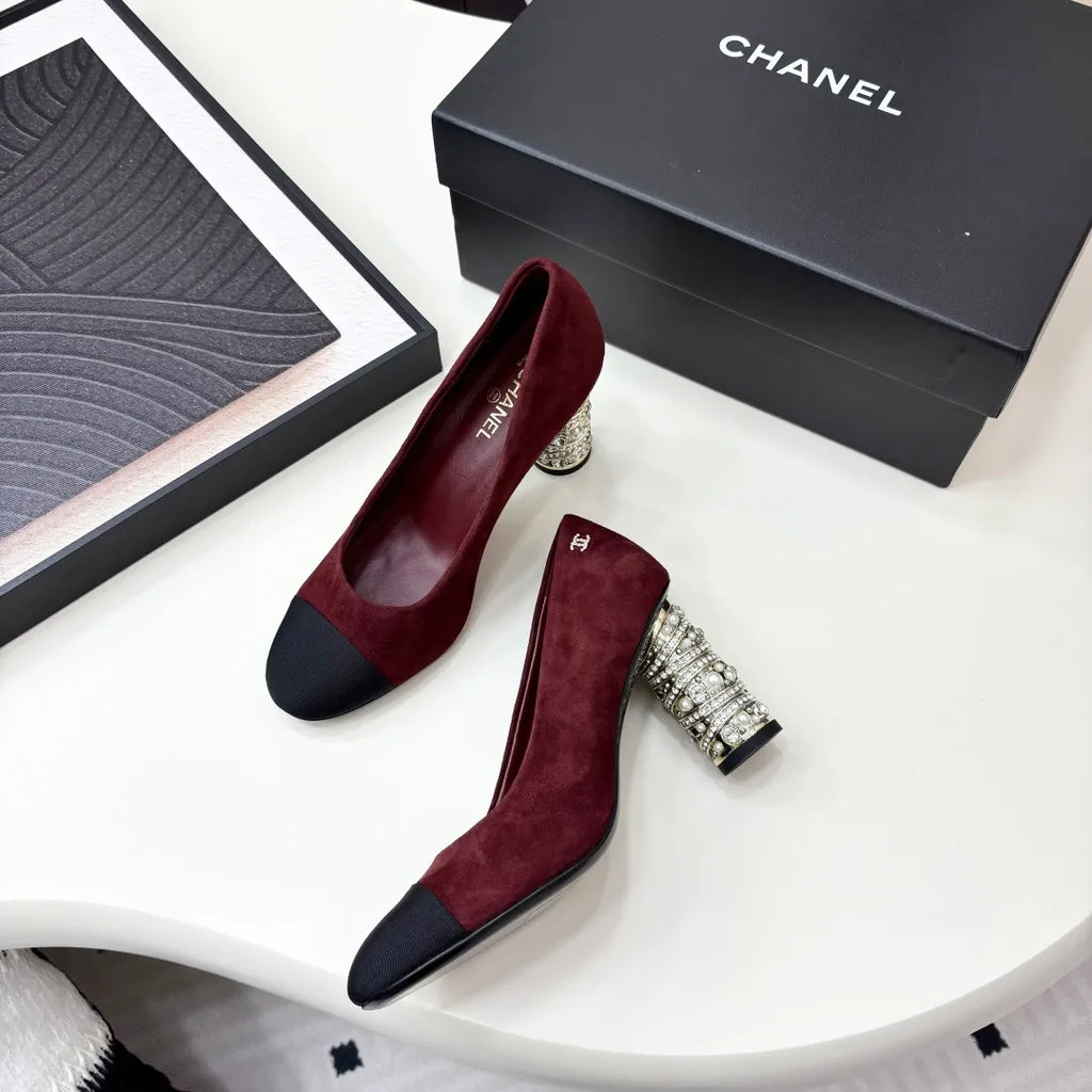 Chanel Women's Mules Suede Lambskin Leather 25P