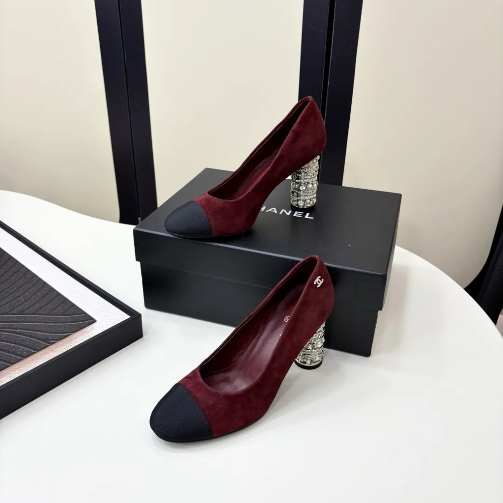 Chanel Women's Mules Suede Lambskin Leather 25P
