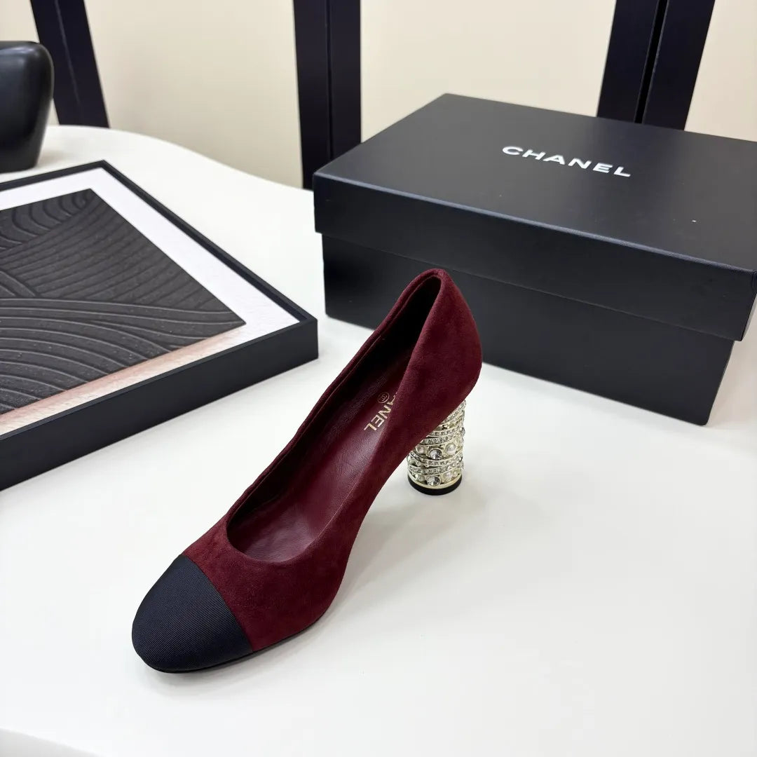 Chanel Women's Mules Suede Lambskin Leather 25P