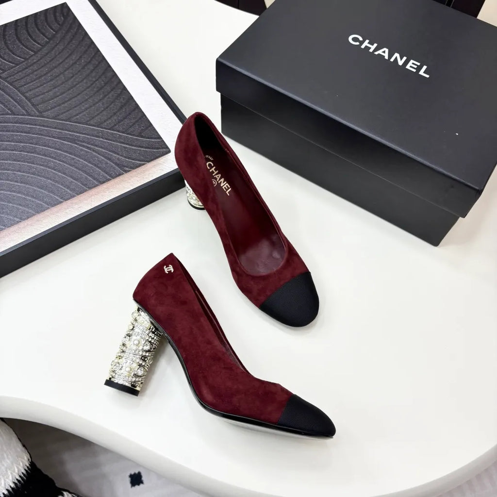 Chanel Women's Mules Suede Lambskin Leather 25P
